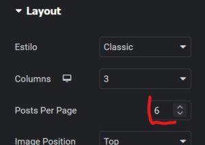 posts per page elementor